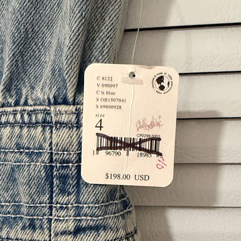 We The Free Light Blue Denim Wide Leg Overalls jumpsuit - Picture 8 of 8